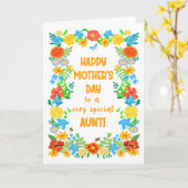 Tag der Tante mit Hübscher Blumengrenze Karte (Gelbe Blume)