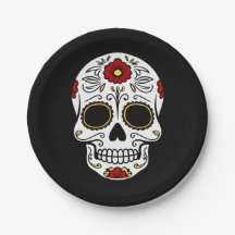 Tag der Teller des toten schwarzen Zuckerschäkels