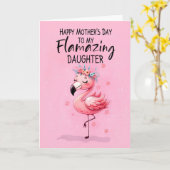 Tag der Tochter mit Flamingo Fabulous Fun Karte (Gelbe Blume)