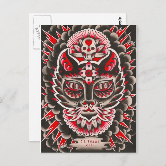 Tag der Todeskatze Postkarte (Vorne/Hinten)