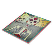 Tag der tote Skeleton Braut-hübschen Fliese (Seite)