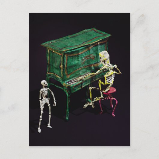 Tag der Toten als Musiker Postkarte (Vorderseite)