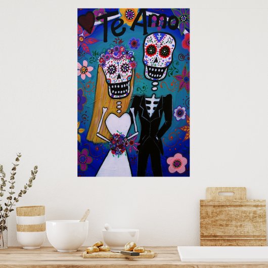 Tag der Toten Amo Hochzeit Poster (Küche)