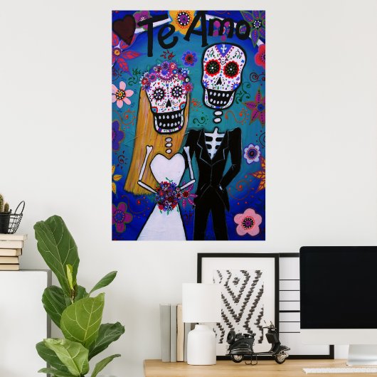 Tag der Toten Amo Hochzeit Poster (Heimbüro)