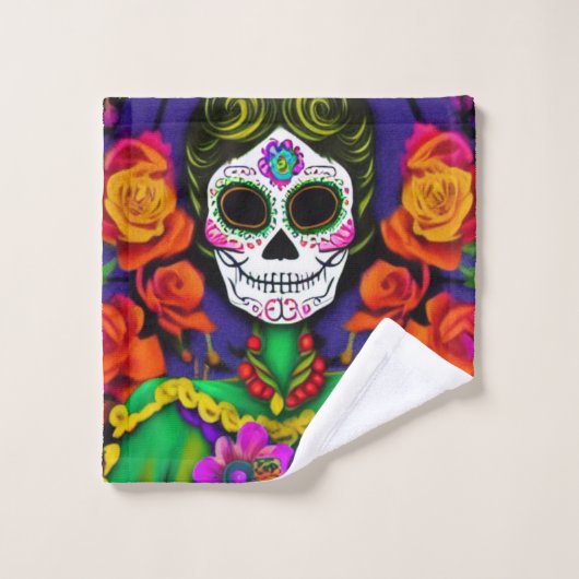 Tag der Toten Badhandtuch Set (Waschlappen)