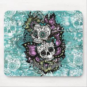 Tag der toten Blumenschmetterlingsschädel Mousepad