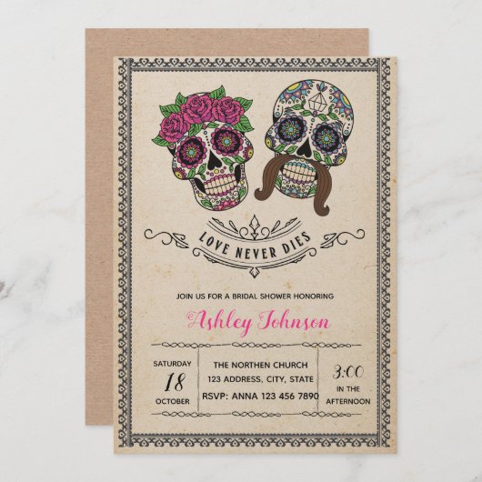 Tag der toten Brautpartyeinladung Einladung (Vorne/Hinten)