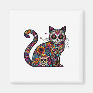 Tag der Toten Cinco de Mayo Katze Zucker Schädel D Magnet