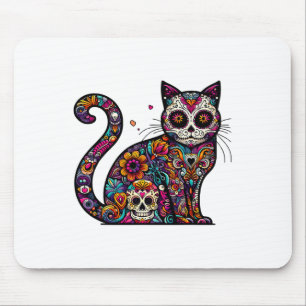 Tag der Toten Cinco de Mayo Katze Zucker Schädel D Mousepad