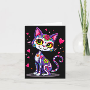 Tag der Toten Cinco de Mayo Katze Zuckerschädel Karte