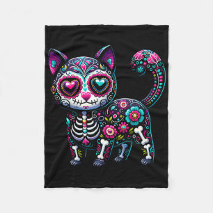 Tag Der Toten Cinco De Mayo Katze Zuckerschädel M Fleecedecke