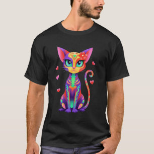 Tag Der Toten Cinco De Mayo Katze Zuckerschädel T-Shirt