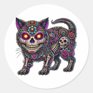Tag der Toten Dia de Los Muertos Cinco de Mayo Sug Runder Aufkleber