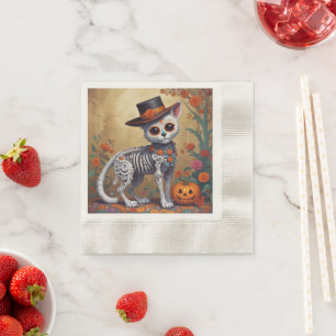 Tag der Toten / Día de Los Muertos el gato Serviette