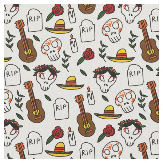 Tag der toten Doodle Stoff (Nahaufnahme)