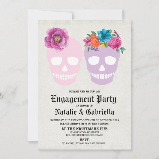 Tag der Toten Engagement-Partei Einladung (Vorderseite)