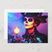 Tag der toten farbenfrohen Frau Postkarte (Vorne/Hinten)