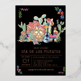 Tag der Toten Feier der Zuckerschädel Folieneinladung