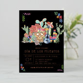 Tag der Toten Feier der Zuckerschädel Folieneinladung (Stehend vorne)