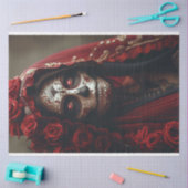 Tag der Toten Frau in Kostümdekoupage Seidenpapier (Basteln)