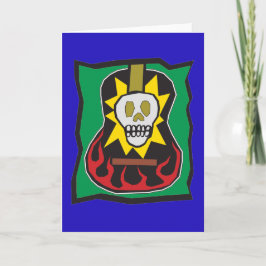 Tag der toten Gitarre Skul blaues w/Green Karte