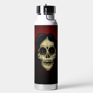 Tag der Toten Gothic Zucker-Schädel-Schönheit mit Trinkflasche