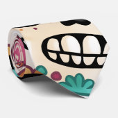 Tag der toten großen Zuckerschädel & Blume Schwarz Krawatte (Gerollt)