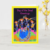 Tag der Toten Grüße Tanzkatrina Karte (Gelbe Blume)