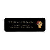 Tag der Toten Halloween-Schädel-Rücksendeadresse (Vorne)