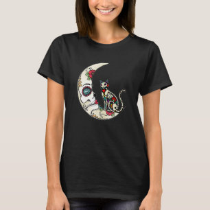 Tag der Toten Katze auf dem Mond Liebe Mexican Cat T-Shirt