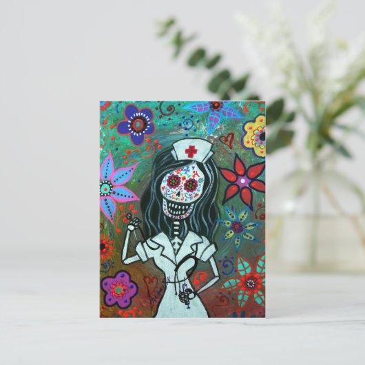Tag der toten Krankenpflegermalerei Postkarte (Stehend Vorderseite)