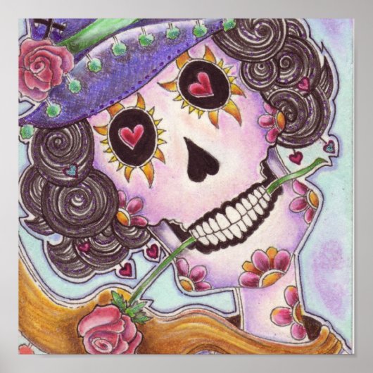Tag der Toten "Lady der Rose" Poster (Vorne)