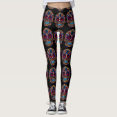 Tag der Toten Leggings an den schwarzen Halloween- (Vorderseite)