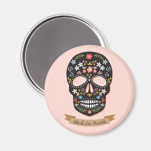 Tag der Toten, Magnet - schwarz-rosa (Vorderseite/Rückseite)