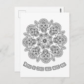 Tag der Toten Mandala-Farbaktivität Postkarte (Vorne/Hinten)