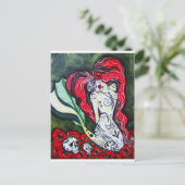 Tag der Toten Meerjungfrau HERZ Postkarte (Stehend Vorderseite)