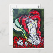 Tag der Toten Meerjungfrau HERZ Postkarte (Vorne/Hinten)