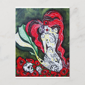 Tag der Toten Meerjungfrau HERZ Postkarte