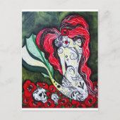 Tag der Toten Meerjungfrau HERZ Postkarte (Vorderseite)