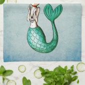 Tag der Toten Meerjungfrau Küchentuch (Gefaltet)