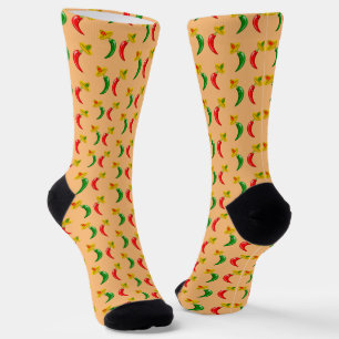 Tag der Toten Mexikanische Chilis gemustert Socken
