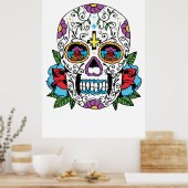 Tag der toten mexikanischen Skull Art Print Poster (Küche)