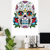 Tag der toten mexikanischen Skull Art Print Poster (Heimbüro)