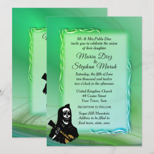 Tag der toten Misty Green Wedding Einladung