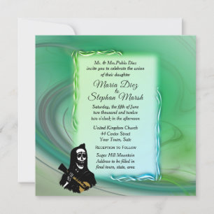 Tag der toten Misty Green Wedding Einladung