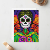 Tag der Toten Mitteilungskarte (Vorderseite/Rückseite Beispiel)