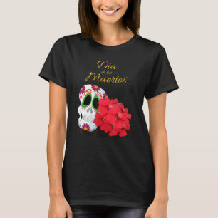Tag der toten Niedlichen Blume des Zuckerschädels T-Shirt