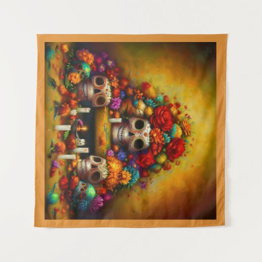 Tag der Toten Offrendas 1 Wandteppich (Vorderseite (Horizontal))