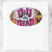 Tag der Toten Ovaler Aufkleber (Tasche)