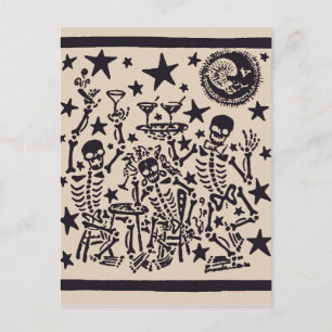 Tag der Toten Party/ Dia Muertos Fiesta Einladungspostkarte